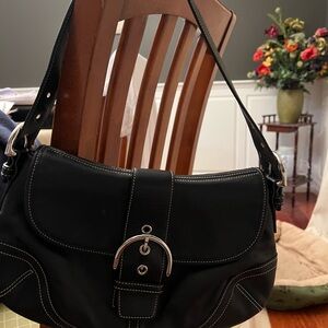 Coach Black Leather Shoulder Bag